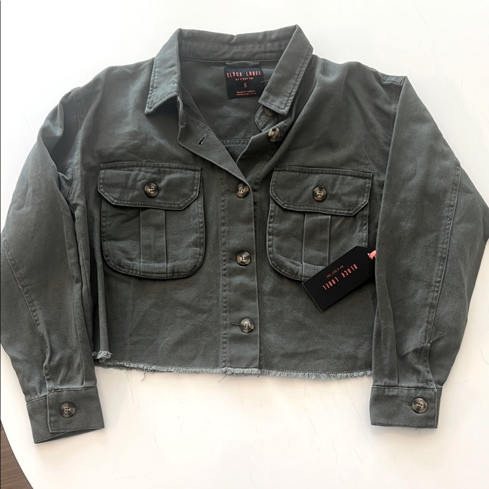 Black Label Dark Olive Utility Jacket with Classic Design